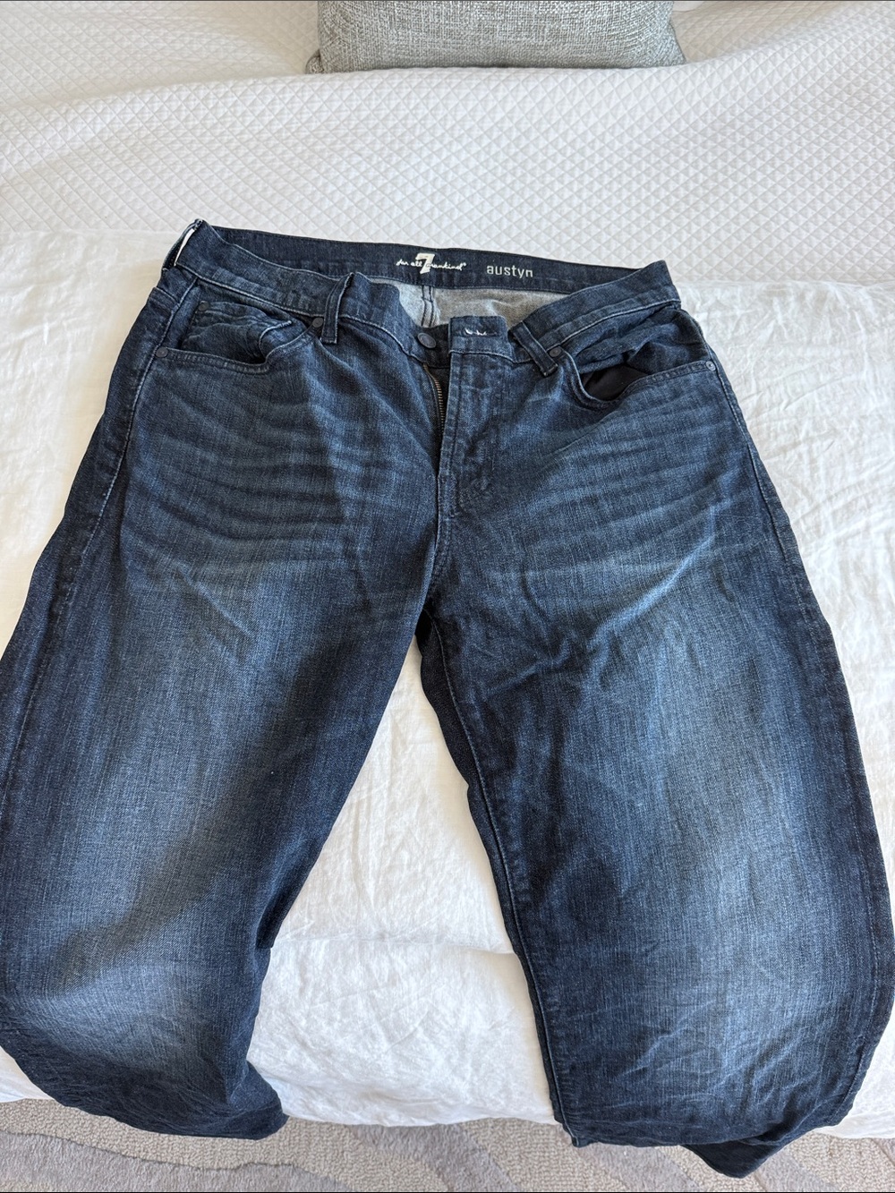 7 For All Mankind Men's Relaxed Jeans - Dark Blue Wash